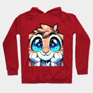 Blushing UwU Furry Anthro Bunny Rabbit Art Hoodie